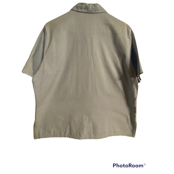 Studio Works Embroidered Blue & White Checked Shirt Size L Cool! Comfy! Cotton! - Picture 2 of 7
